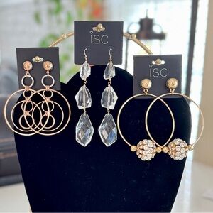 Gold and Silver Women Earrings Set